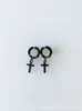 Pendientes estilo coreano colgante cruz hombres y mujeres simples cortos de acero inoxidable