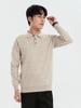 Suéter de lana para hombre, nuevo jersey informal de negocios de manga larga con cuello tipo polo, camisa de punto suelta de color sólido para otoño e invierno.