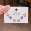 Verano nuevo chapado en oro real exquisitos tres pares de aretes pequeños de alto sentido pequeños frescos dulces aretes de temperamento combinables