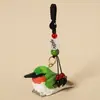 Chaveiro Pingente de Carro Escultura em Madeira Artesanal Beija-flor, Pingente de Pássaro Realista, Decoração Fofa para Mochila, Presente de Formatura para Colegas