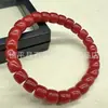 Alternativa a la Ágata Roja del Sur, Pulsera de Abalorios Estilo Vintage de Corte Recto, Pulsera Rojo Caqui, Pulsera de Abalorios Redondos de Jade Similar al Cuarzo, Cuentas de Ábaco