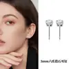 Aretes de Tachuela S999 de Plata Pura con Cuatro Garras y Circonita para Mujer, Estilo Simple, Tachuelas Versátiles para Cartílago, No Necesitan Quitarse para Dormir, Cuidado de Perforaciones, Aretes de Plata Pura