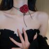 Colar de Fita de Flores em Malha Tecido Estilo Igual da Internet Colar Coração de Menina Moda Doce Colar de Alta Qualidade Atacado