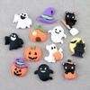 Aretes Tema Halloween Europeo y Americano DIY Calavera Calabaza Fantasma Sombrero de Bruja Araña Castillo Accesorios de Resina