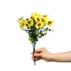 Flores artificiales de tallo único, ramos de flores artificiales, pensamientos tricolores, flores de campanilla, arreglos florales para paisajes exteriores, arreglos decorativos, venta al por mayor de fabricante