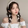 Super Faixa de Cabelo Trançada Floral Fada para Mulheres, de Alta Qualidade, Faixa de Cabelo da Moda, Headband, Lenço de Seda, Elástico de Cabelo, Acessório de Cabelo de Fita