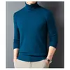Suéter para Hombre de Comercio Exterior Invierno Resistente al Frío Cálido Suéter de Cuello Redondo Algodón Puro Hombre Suéter de Punto Rojo Otoño e Invierno