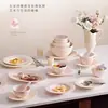 Tazón de Cerámica Jingdezhen Personalizado de Alta Temperatura Bajo Esmalte Estilo Francés Crema En relieve Tazón para el Hogar Plato