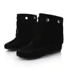 Botas curtas com franjas para aumentar a altura interna, estilo europeu e americano, botas femininas plus size, comércio exterior transfronteiriço 116-8