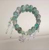 Pulsera de Cristal Verde Mariposa Estilo Bosque Medio Brazalete para Hombres y Mujeres, Moderna y Elegante, Realza la Tez, Regalo para Mejores Amigos y Amigas, Accesorio