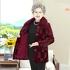 Abrigo de Terciopelo Falso de Visón Invierno Abuela Ropa para Mujeres de Mediana Edad y Mayores Invierno Más Terciopelo Más Grueso Ropa de Algodón Ropa de Algodón para Mamá