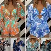 Traje de baño europeo y americano de tres piezas con estampado personalizado para mujer, Moda transfronteriza de Amazon y Aliexpress, Elegante y Sexy