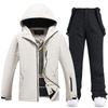 Traje blanco de invierno para hombre y mujer, ideal para snowboard, esquí y snowboard en pareja.
