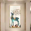 Decoração de Hall de Entrada de Luxo Leve Iluminação LED Corredor Corredor Atmosférico de Ponta Pintura Suspensa Sala de Estar Parede Vertical Parede