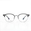 Nuevas Gafas Redondas Pequeñas Rojas Mismo Estilo Marco Metálico de Titanio Ceja Marco TR Retro Personalizadas Lentes Planas Moda para Mujer