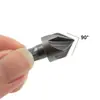 Mango Hexagonal de 1/2 Herramienta de Chaflanado de Cinco Hojas Cuchillo de Chaflanado de 12.5 mm Abreagujeros para Carpintería Broca de Expansión para Desbarbar Broca Desbarbadora