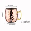 Taza Mule Bar Acero Inoxidable 304 Metal Moscow Mule Martillada Copa de Cóctel Julep Cobre Copa de Cóctel Transfronterizo
