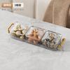 Plato de frutas para el hogar, mesa de centro con compartimento para sala de estar con bandeja, caja de dulces, plato para aperitivos KTV de hotel con tapa de diamante