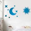 Fabricantes de adesivos de parede de espelho atacado novo quatro cantos estrela lua combinação quarto sala de estar parede de espelho removível