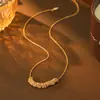 Nuevo Collar de Espiga de Trigo con Circonita Micro Pavimentada Diseño de Nicho Moda de Gama Alta Lujo Ligero Cadena para Clavícula Gargantilla Exquisita Versátil