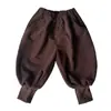 Pantalones de felpa para niños Otoño Invierno 2026 Estilo Nuevo Pantalones deportivos casuales gruesos para niños Pantalones de algodón polar de una pieza para invierno