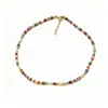 Collar de Piedras Naturales de Colores Mixtos con Perlas de Agua Dulce en Forma de Arroz y Cuentas de Vidrio Dopamina de Colores, Acabado de Alta Gama para Mujer, Gargantilla de Primavera y Verano