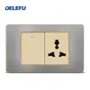 Painel de Aço Inoxidável Cinza Tipo 118 Estilo Tailandês com Tomada Interruptora de Carregamento Rápido USB Tipo-C 20W para Instalação Embutida na Parede
