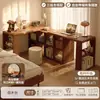 Escritorio de Madera Maciza 2026 Nuevo Modelo Esquina de Dormitorio de Niñas Tocador y Cómoda Integrados Escritorio de Computadora Doble en Forma de L para el Hogar