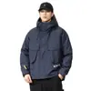 Jaqueta de Penas de Pato Brancas Nova de Inverno Masculina de Comprimento Médio Moda Americana Marca Solta Casual Jaqueta de Trabalho Jaqueta com Capuz