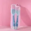 Fornecimento direto da fábrica colher de treinamento para bebê aprender a comer suplemento alimentar para bebê garfo de cotovelo twist colher dobrável talheres infantis