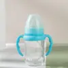 Botella de Vidrio Segura y Duradera Sin BPA Botella para Bebé con Asa de Popote Venta al por Mayor de Fábrica Botella