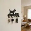 Colgador multifuncional de pared con diseño de huella de perro para mascotas, transfronterizo, con 5 ganchos, soporte para correa, estante de almacenamiento para decoración de pared