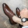 Zapatos juveniles sin cordones, de piel, con punta cuadrada, estilo retro, talla grande, planos, de moda otoñal.
