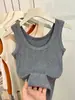 Top de tirantes acanalado negro para mujer, nuevo estilo de verano, corte ajustado, top tipo camiseta sin mangas a la moda