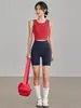 Sujetador deportivo de tirantes cruzados a prueba de impactos para tallas grandes para mujer, conjunto de sujetador de fitness de una pieza con bloques de color para verano