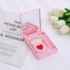 Conjunto Portátil de Pincéis de Maquiagem em Caixa com Espelho, Pincel Multifuncional para Pó, Pincel para Blush, 5 Pincéis para Base, Retoque de Maquiagem para Viagem