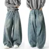 Jeans retro americanos negros de bajo curvo para hombre y mujer, nuevo estilo de primavera, diseño de alta costura, corte holgado, adelgazante, pierna ancha con caída.