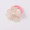 Elástico de Cabelo Flor de Feltro Colorida com Acessórios de Pérola, Elástico Colorido de Flor de Ameixa para Cabelo de Bebê, Elástico Fofo para Cabelo de Meninas Que Não Danifica o Cabelo