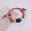 Caperucita Roja Mismo Puesto del Mercado Nocturno Pulsera de Cerámica Jingdezhen Pulsera Femenina con Cuentas Cuerda de Color Gato Joyería Pequeña Venta al por Mayor