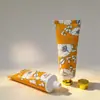 Tubo de Embalagem de Material Macio 75ml para Cuidados Diários com a Pele, Tampa de Parafuso Octogonal Dourada Galvanizada de 35mm de Diâmetro com Dentes Altos, Impressão Offset Fosca