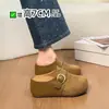 Otoño Boken 2026 Pantuflas Perezosas Pantuflas Para Mujer Nueva Ropa Exterior Media Slip-on Suela Gruesa Aumentador de Altura Punta Cerrada Casual