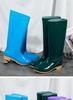 Zapatos de lluvia altos para mujer, zapatos antideslizantes para el agua, zapatos impermeables para días lluviosos, botas de lluvia para adultos, zapatos de goma, botas de lluvia, protección laboral de verano para mujer