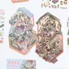 Pegatinas de Micro Paisaje de Dibujos Animados, Varios Mundos en Miniatura, Libro Rojo, Descompresión, Collage Hecho a Mano, Pegatinas para Manualidades de Escenas