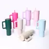 ¡Wow, asa de tercera generación hecha a medida, taza térmica de acero inoxidable de gran capacidad de 40 oz, portátil con pajita, perfecta para usar en el coche