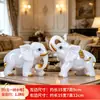 Ornamento de jade de elefante um par absorvedor de fortuna entrada da sala de estar TV armário de vinho decoração de casa presentes de inauguração de casa