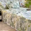 Falda de cama de algodón puro engrosada, fresca y simple, pieza única, sábana bajera antideslizante, funda protectora para colchón, funda de algodón puro cepillado Simmons