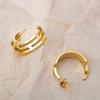 Aretes de Acero Inoxidable Moda Retro Combinable Nicho Estilo Coreano Estilo Hong Kong Retro Simple Huecos Aretes Dorados para Mujer