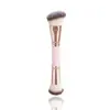 Pincel Foundation Blush Dupla Face Transfronteiriço Três Cores Cerdas Macias Pincel para Pó Solto Pincel para Contorno Pincel Dupla Face Ferramentas de Beleza para Comércio Exterior