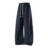 Nasa sobre Pantalones Rayados de Tencel para Hombre Verano Delgados 2026 Nuevos de Seda de Hielo Secado Rápido Casual Deportivos Largos