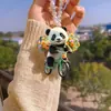 Producto Nuevo Transfronterizo 2024: Adorno de Panda Lindo para Espejo Retrovisor de Coche, Accesorio de Llavero Plano de Acrílico
